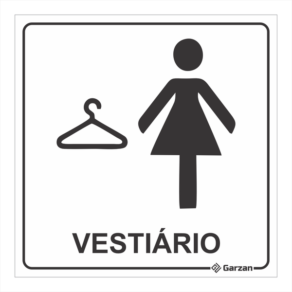 Placa de Sinalização Para Banheiro - Vestiário