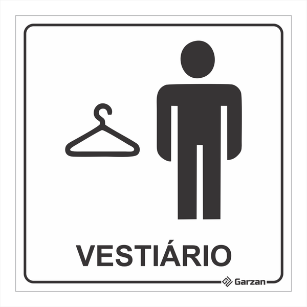 Placa de Sinalização Para Banheiro - Vestiário