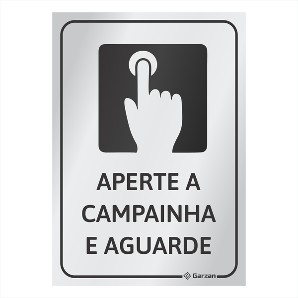 Placa de Sinalização Para Campainha - em Alumínio
