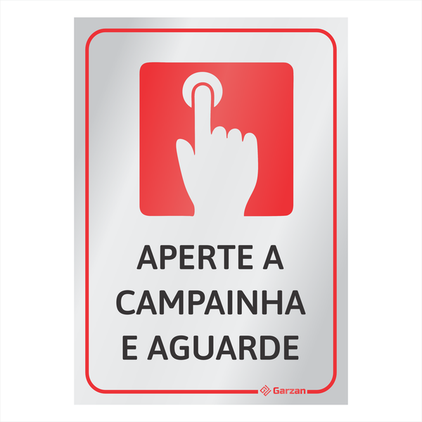Placa de Sinalização Para Campainha - em Alumínio