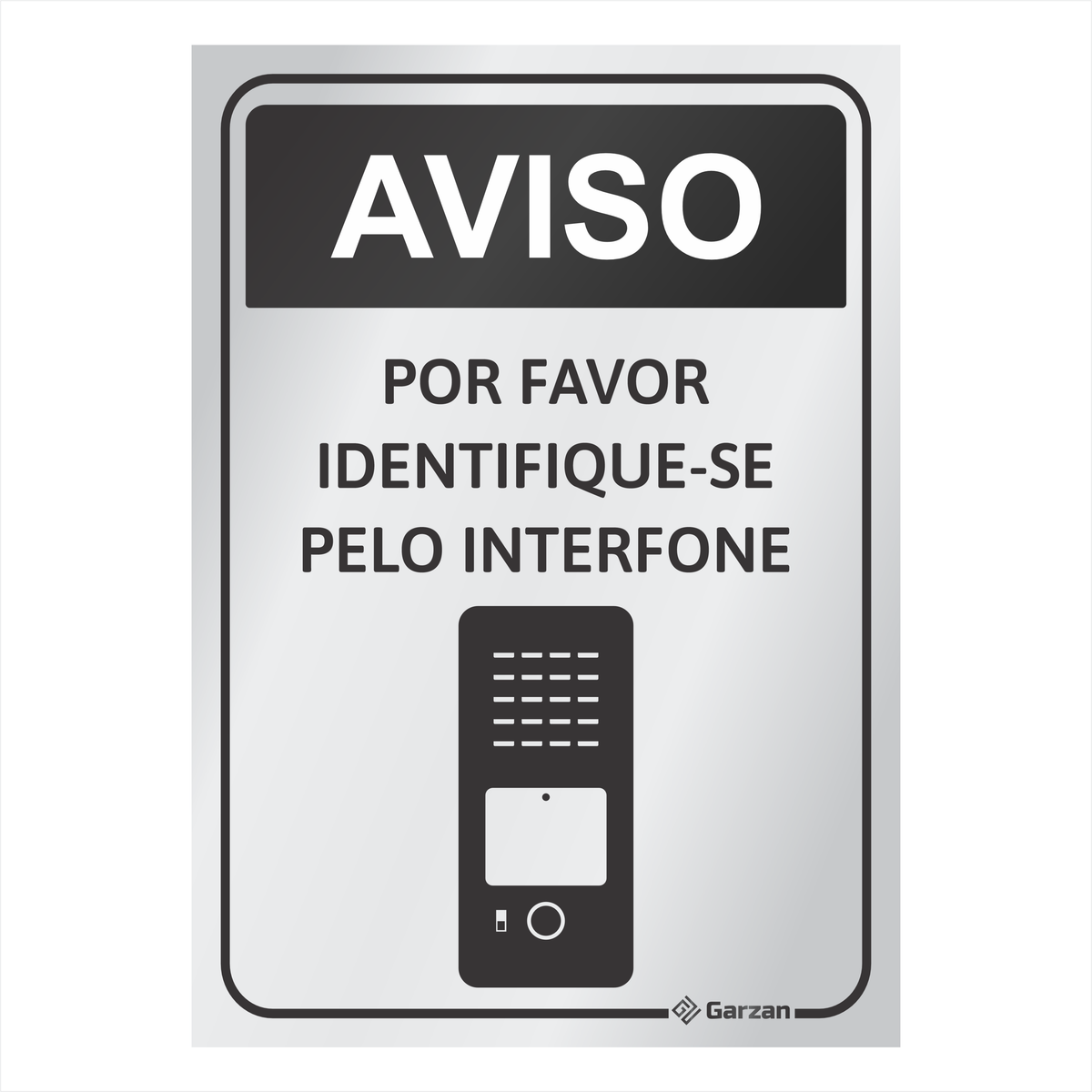 Placa de Sinalização Para Interfones - em Alumínio