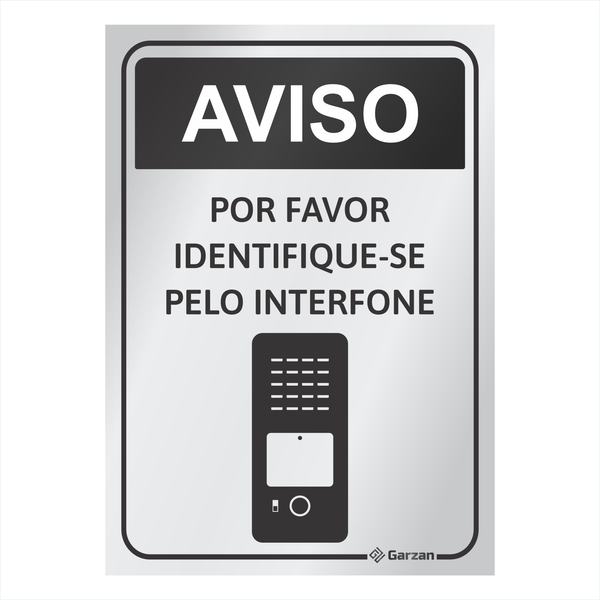 Placa de Sinalização Para Interfones - em Alumínio
