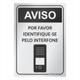 Placa de Sinalização Para Interfones - em Alumínio
