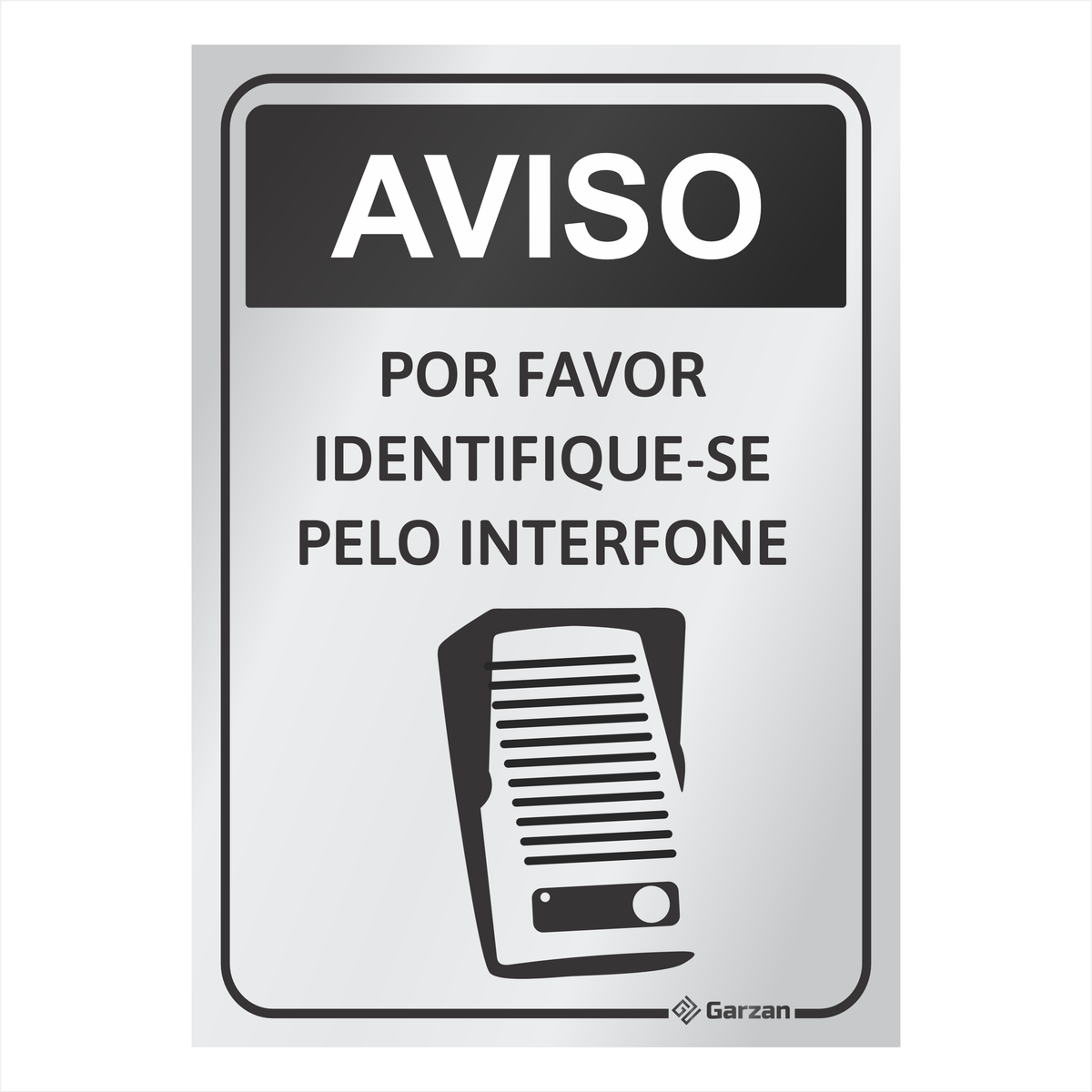 Placa de Sinalização Para Interfone - em Alumínio