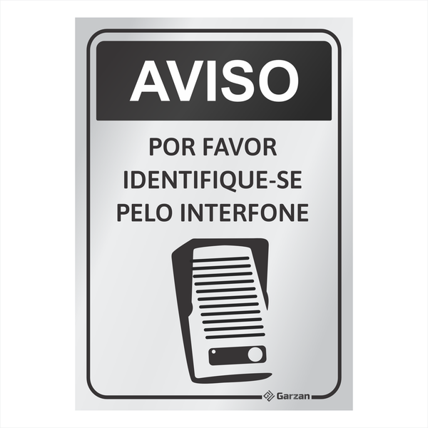 Placa de Sinalização Para Interfone - em Alumínio