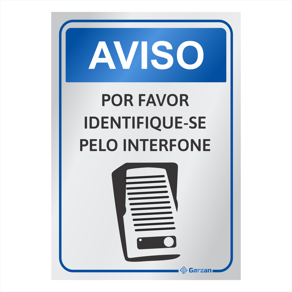 Placa de Sinalização Para Interfone - em Alumínio