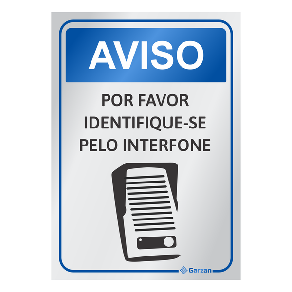 Placa de Sinalização Para Interfone - em Alumínio