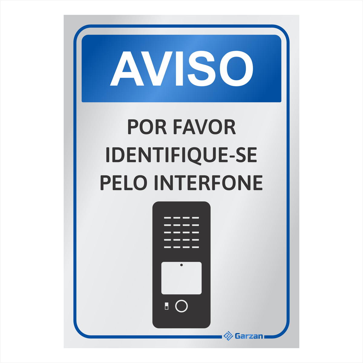 Placa de Sinalização Para Interfones - em Alumínio