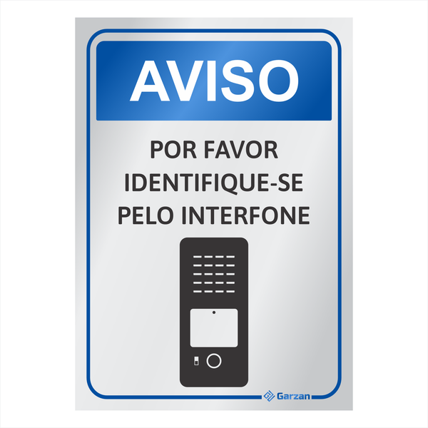 Placa de Sinalização Para Interfones - em Alumínio