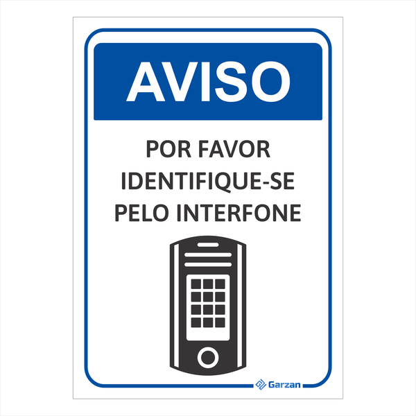 Placa de Sinalização Identifique-se Pelo Interfone