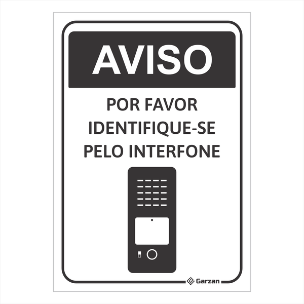 Placa de Sinalização Para Interfones