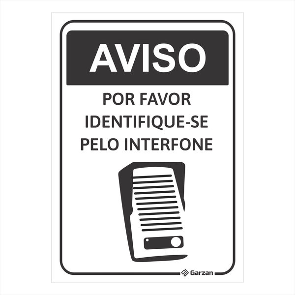 Placa de Sinalização Para Interfone