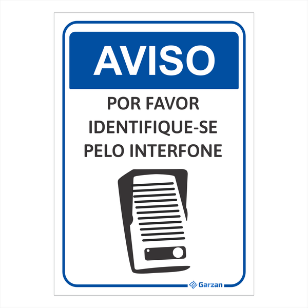 Placa de Sinalização Para Interfone