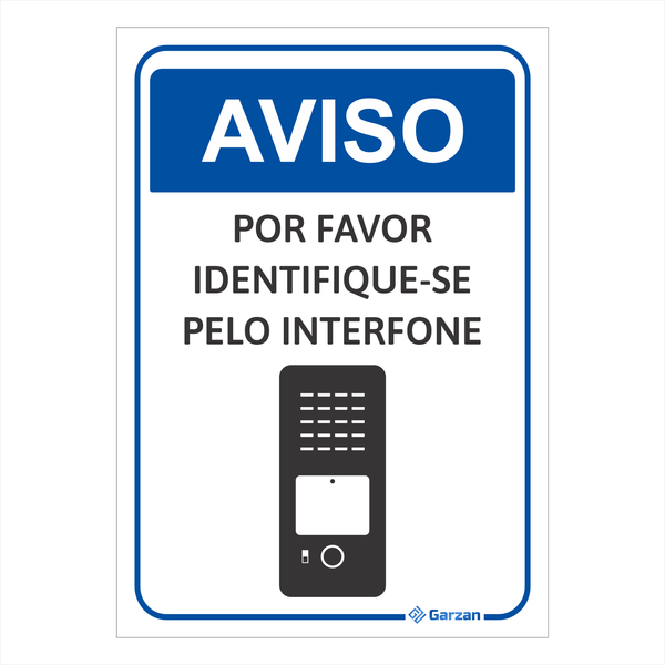 Placa de Sinalização Para Interfones