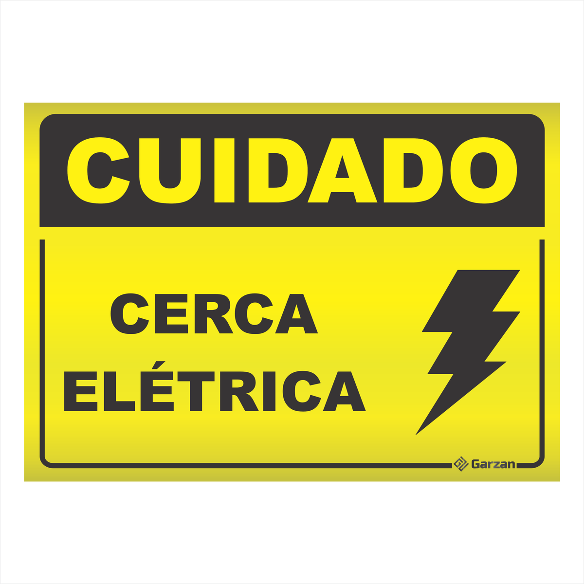 Placa de Sinalização Cuidado, Cerca Elétrica - em Alumínio