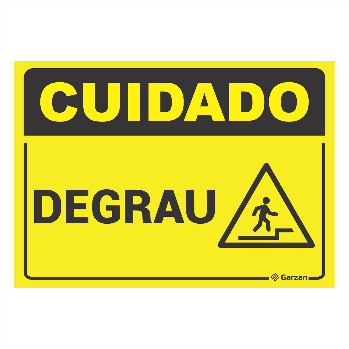 Placa de Sinalização Cuidado, Degrau