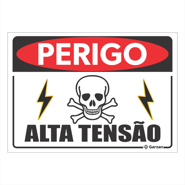 Placa de Sinalização Perigo, Alta Tensão