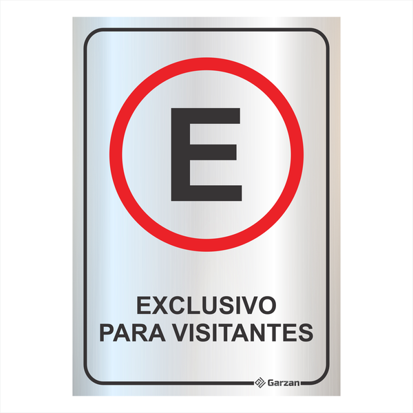 Placa de Sinalização Estacionamento Exclusivo Para Visitantes em Alumínio
