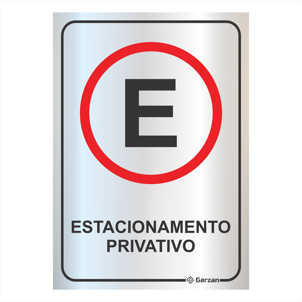 Placa de Sinalização Estacionamento Privativo em Alumínio