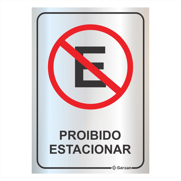 Placa de Sinalização Proibido Estacionar em Alumínio