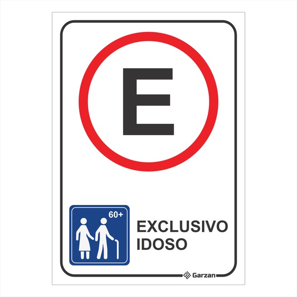 Placa de Sinalização Estacionamento Exclusivo Idoso