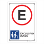 Placa de Sinalização Estacionamento Exclusivo Idoso