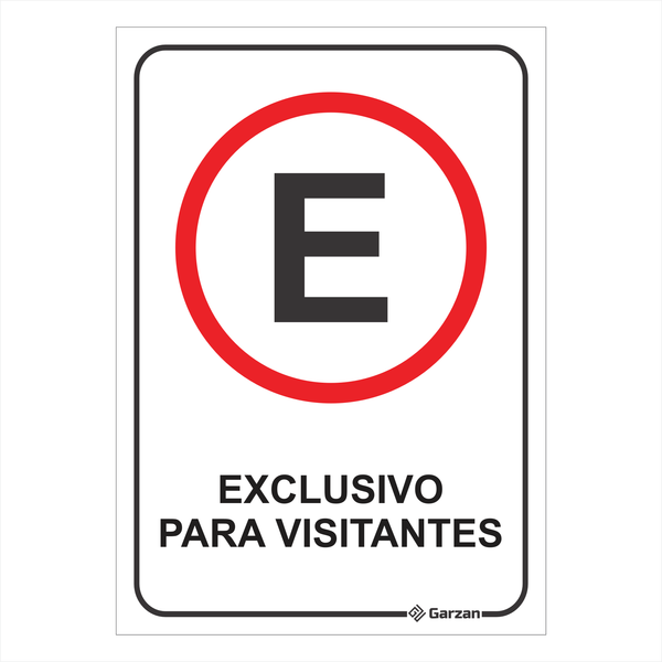 Placa de Sinalização Estacionamento Exclusivo Para Visitantes