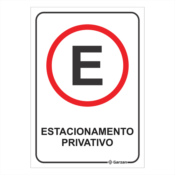 Placa de Sinalização Estacionamento Privativo