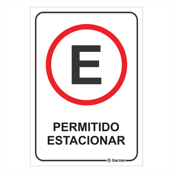 Placa de Sinalização Permitido Estacionar