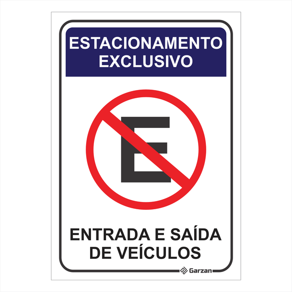 Placa de Sinalização Entrada e Saída de Veículos