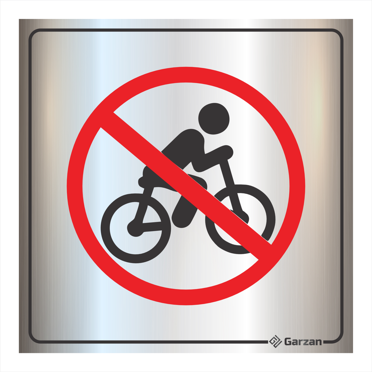 Placa de Sinalização Proibido Bicicleta em Alumínio