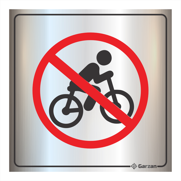 Placa de Sinalização Proibido Bicicleta em Alumínio