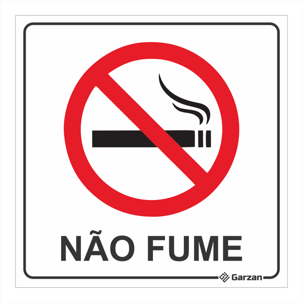 Placa de Sinalização Proibido Fumar