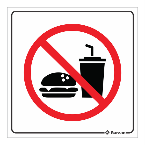 Placa de Sinalização Proibido Alimentos e Bebidas