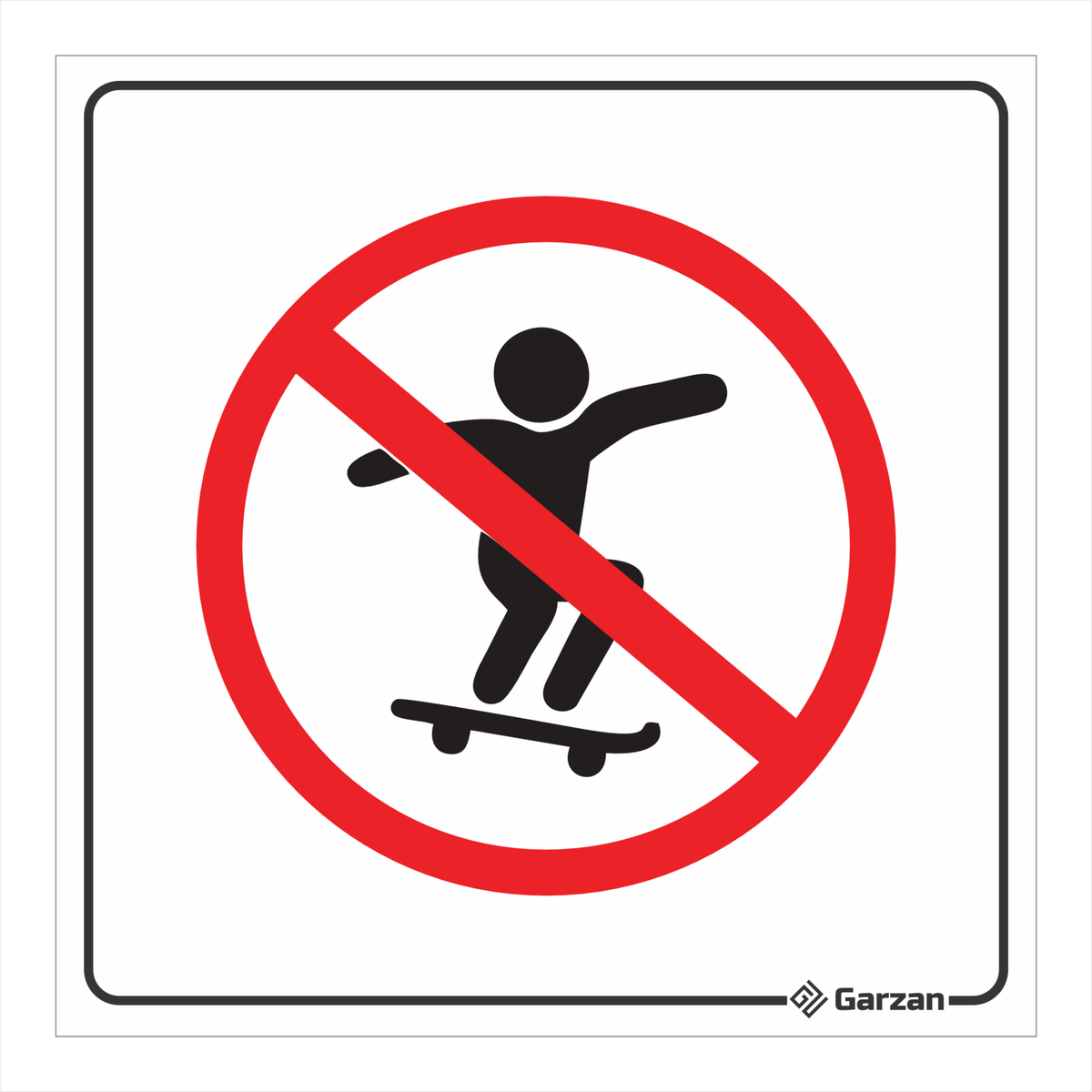 Placa de Sinalização Proibido Skate