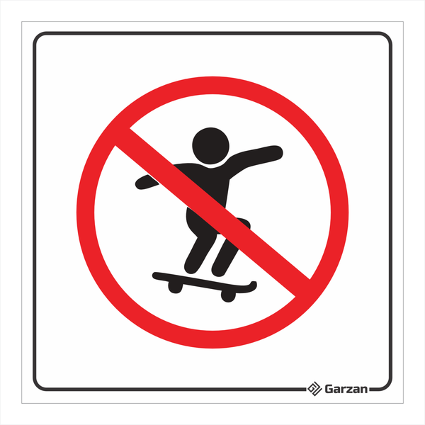 Placa de Sinalização Proibido Skate
