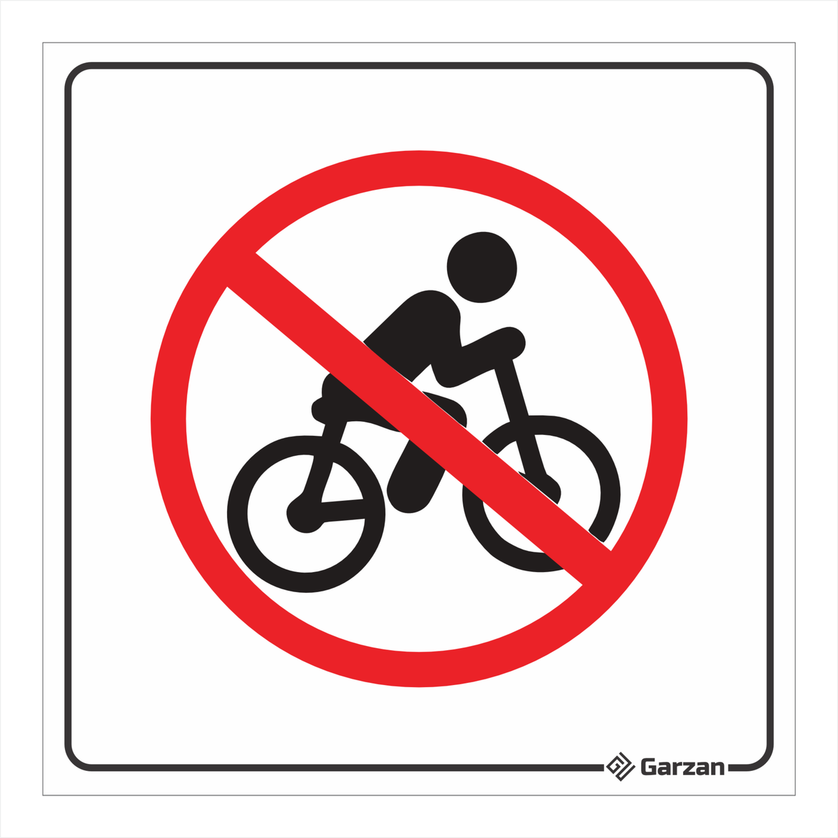 Placa de Sinalização Proibido Bicicleta