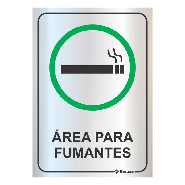 Placa de Sinalização Área para Fumantes em Alumínio