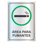 Placa de Sinalização Área para Fumantes em Alumínio