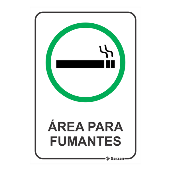 Placa de Sinalização Área para Fumantes