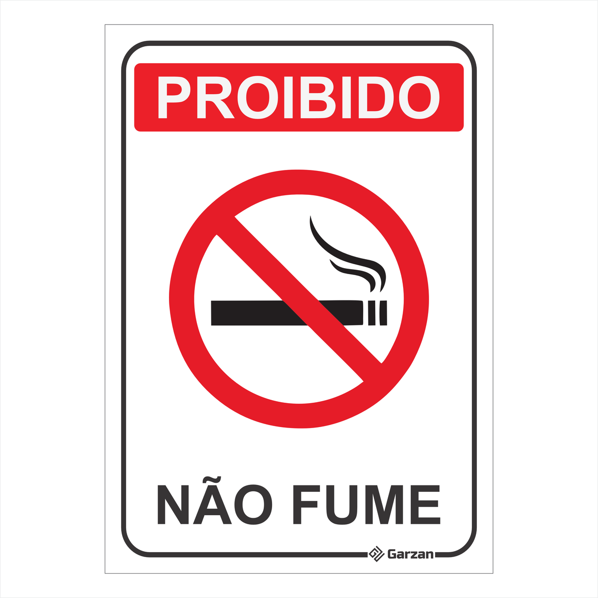 Placa de Sinalização Não Fume
