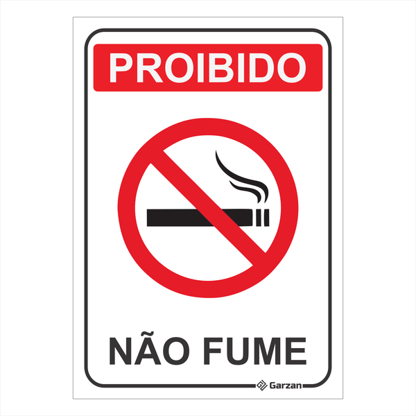 Placa de Sinalização Não Fume