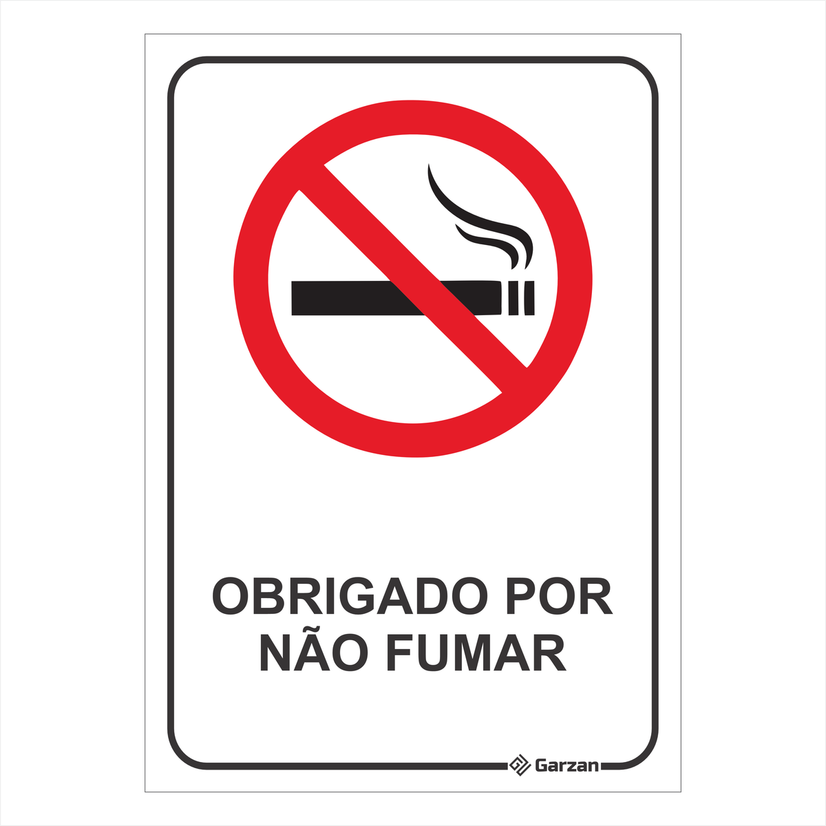 Placa de Sinalização Obrigado Por Não Fumar