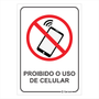 Placa de Sinalização Proibido o Uso de Celular
