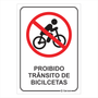 Placa de Sinalização Proibido Trânsito de Bicicletas