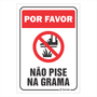Placa de Sinalização "Não Pise na Grama"