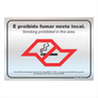 Placa de Sinalização "É Proibido Fumar Neste Local" em Alumínio
