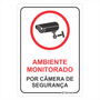 Placa de Sinalização Ambiente Monitorado