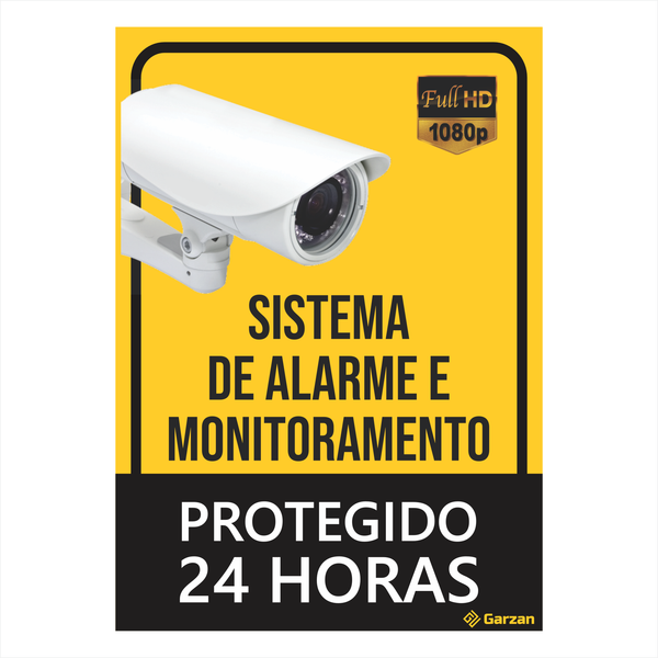 Placa de Sinalização Sistema de Alarme e Monitoramento