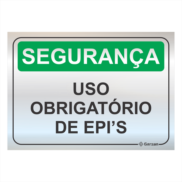 Placas de Sinalização Para Segurança de EPI - Modelos Diversos - em Alumínio